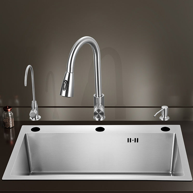 Contemporary Style Kitchen Sink Stainless Steel Color Fast Built-In Sink