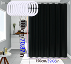 AquaShield Black Shower Curtain – Waterproof, Stylish and Eco-Friendly – Pure Black Design