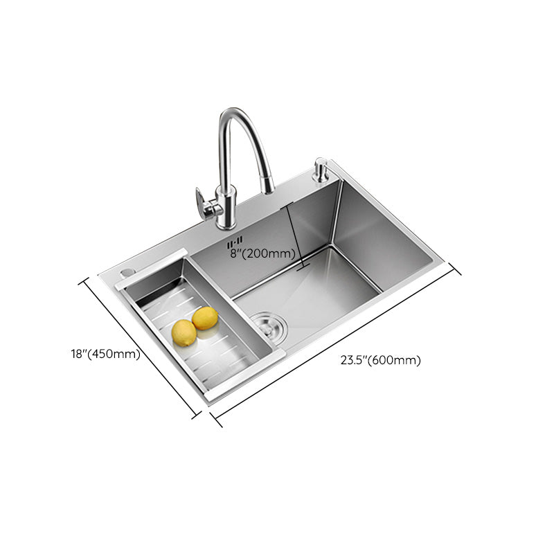 Contemporary Style Kitchen Sink Stainless Steel Color Fast Built-In Sink