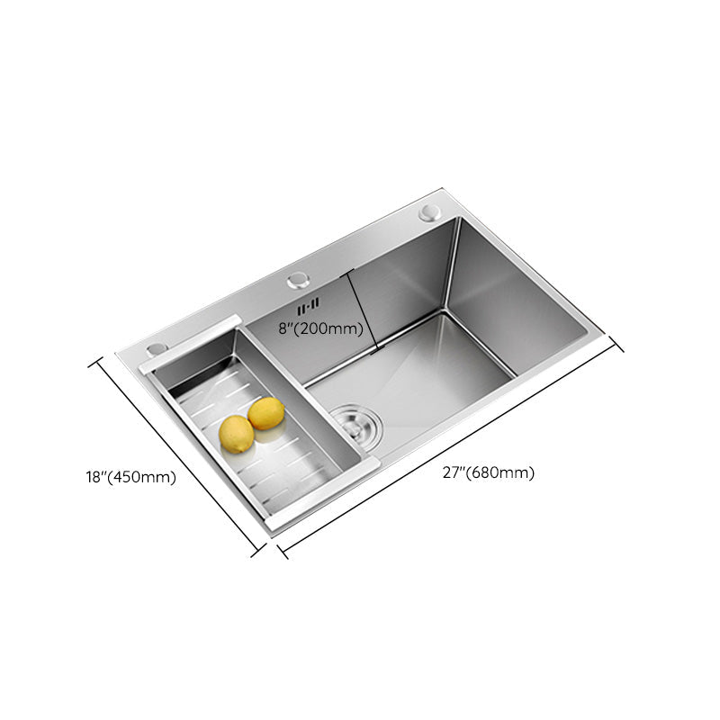 Contemporary Style Kitchen Sink Stainless Steel Color Fast Built-In Sink
