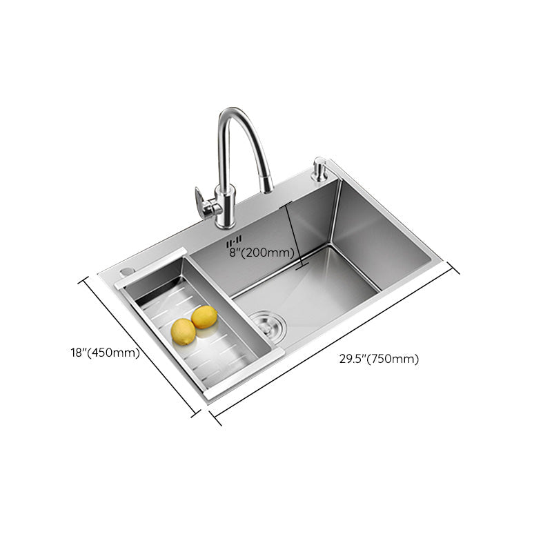 Contemporary Style Kitchen Sink Stainless Steel Color Fast Built-In Sink