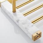 Metal and Marble Bathroom Accessory Single or in Set in Gold