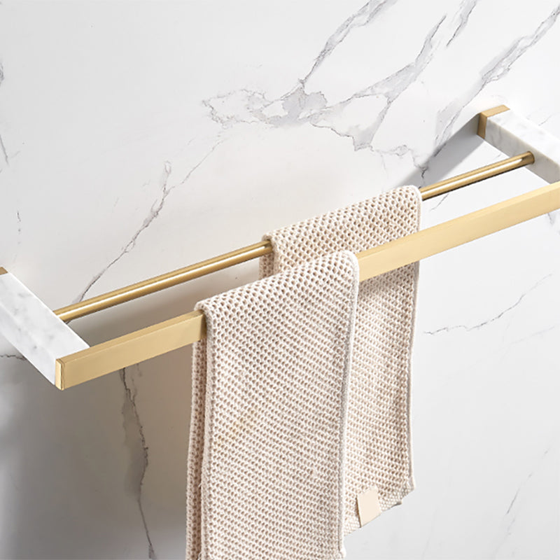 Metal and Marble Bathroom Accessory Single or in Set in Gold