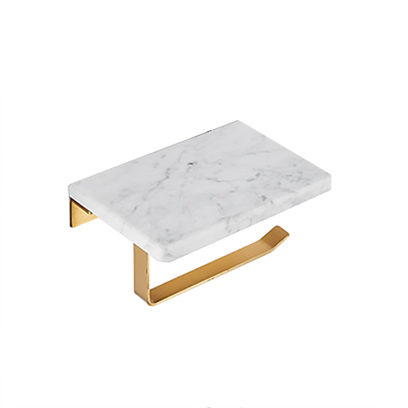 Metal and Marble Bathroom Accessory Single or in Set in Gold