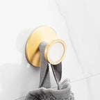 Metal and Marble Bathroom Accessory Single or in Set in Gold