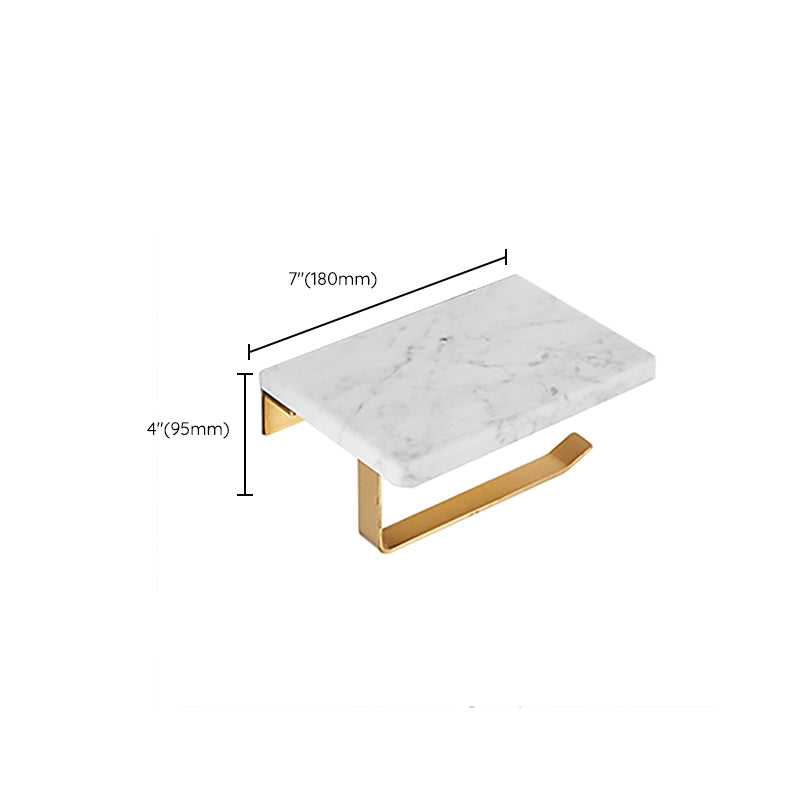 Metal and Marble Bathroom Accessory Single or in Set in Gold