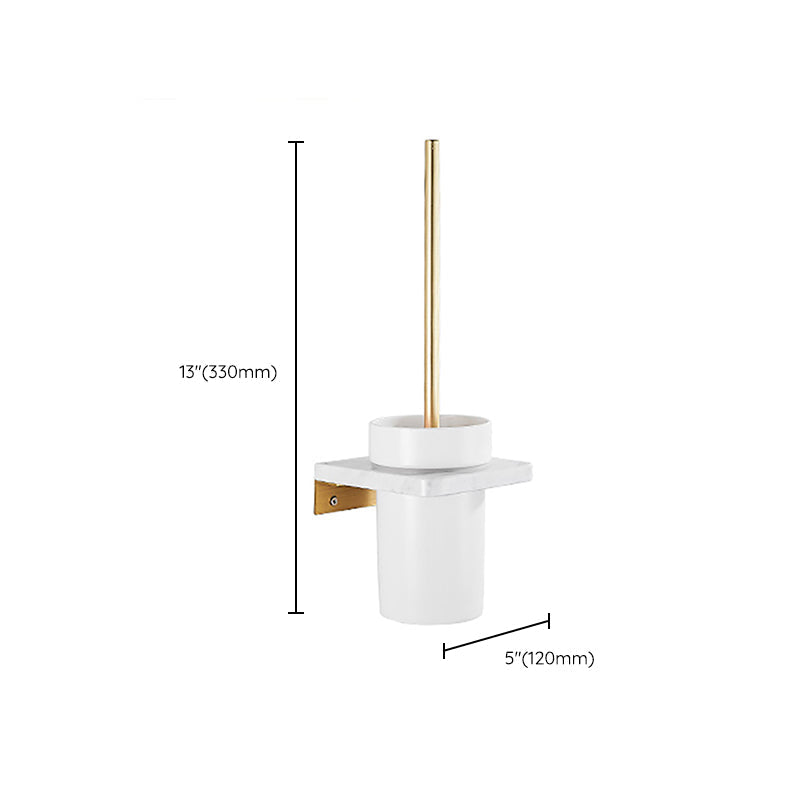 Metal and Marble Bathroom Accessory Single or in Set in Gold