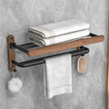Metal and wood bathroom accessories as a single piece or as a set without drilling