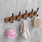 Metal and wood bathroom accessories as a single piece or as a set without drilling