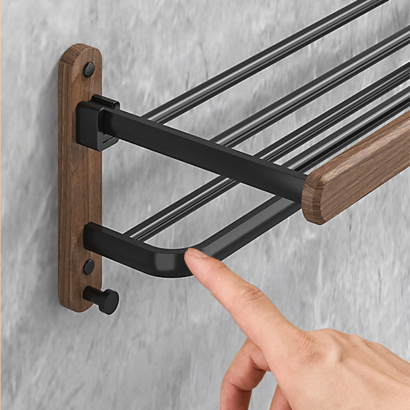 Metal and wood bathroom accessories as a single piece or as a set without drilling