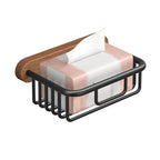 Metal and wood bathroom accessories as a single piece or as a set without drilling