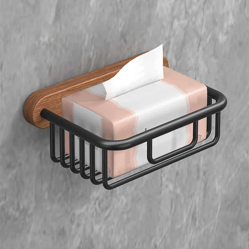 Metal and wood bathroom accessories as a single piece or as a set without drilling