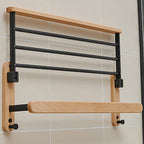 Metal and wood bathroom accessories as a single piece or in a set in black