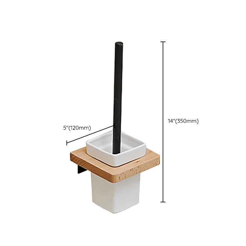 Metal and wood bathroom accessories as a single piece or in a set in black