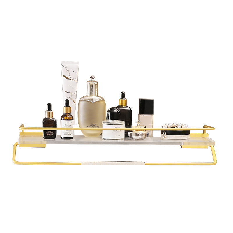Metal and acrylic bathroom accessories as a single piece or in a set in gold