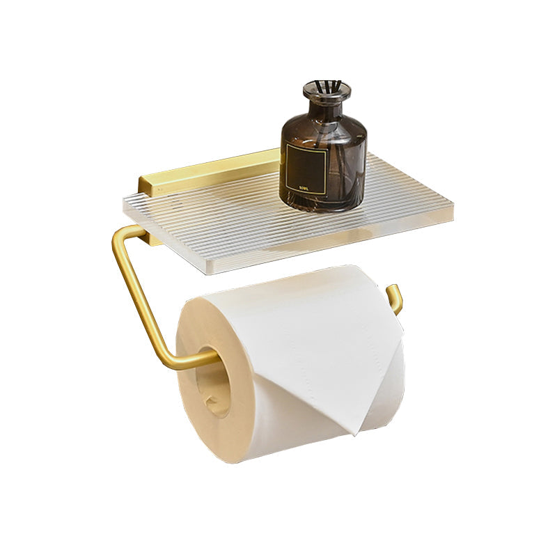 Metal and acrylic bathroom accessories as a single piece or in a set in gold