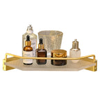 Metal and acrylic bathroom accessories as a single piece or in a set in gold