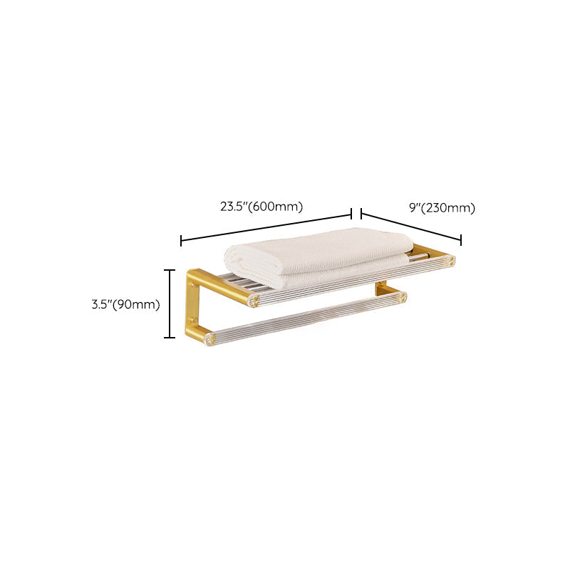 Metal and acrylic bathroom accessories as a single piece or in a set in gold