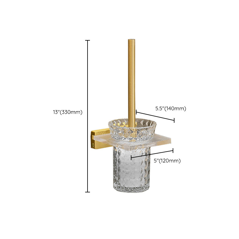 Metal and acrylic bathroom accessories as a single piece or in a set in gold