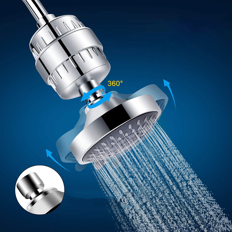 Modern Fixed Shower Head with Catalyst 4-Inch Silver Wall Mount Shower Head