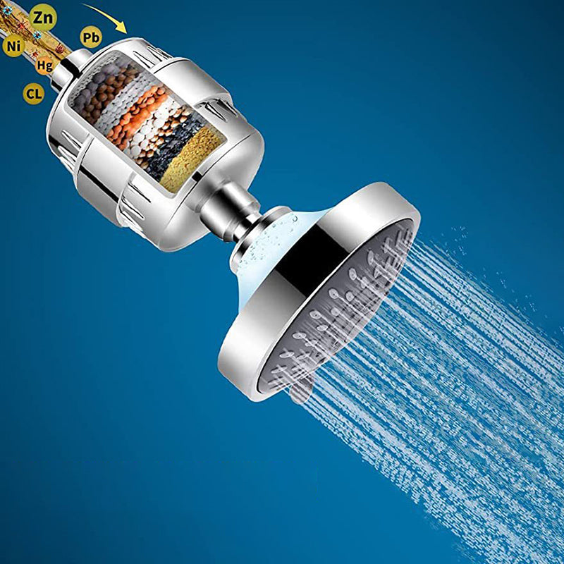 Modern Fixed Shower Head with Catalyst 4-Inch Silver Wall Mount Shower Head