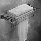 Metal and marble bathroom accessories as a single piece or as a set in black