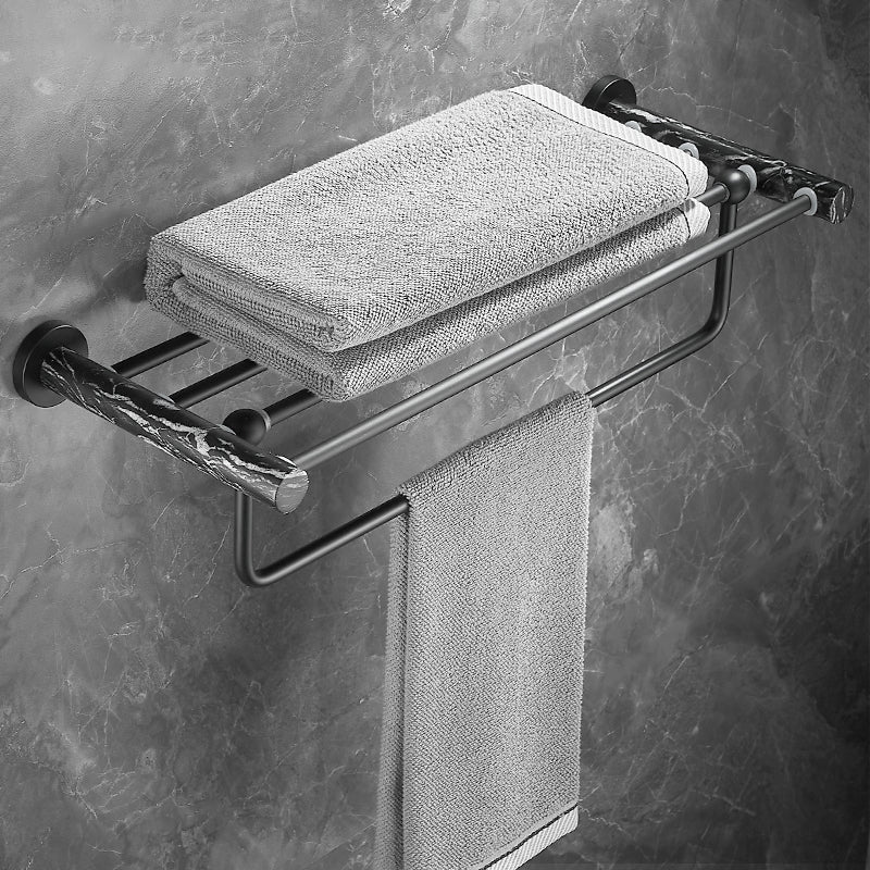 Metal and marble bathroom accessories as a single piece or as a set in black