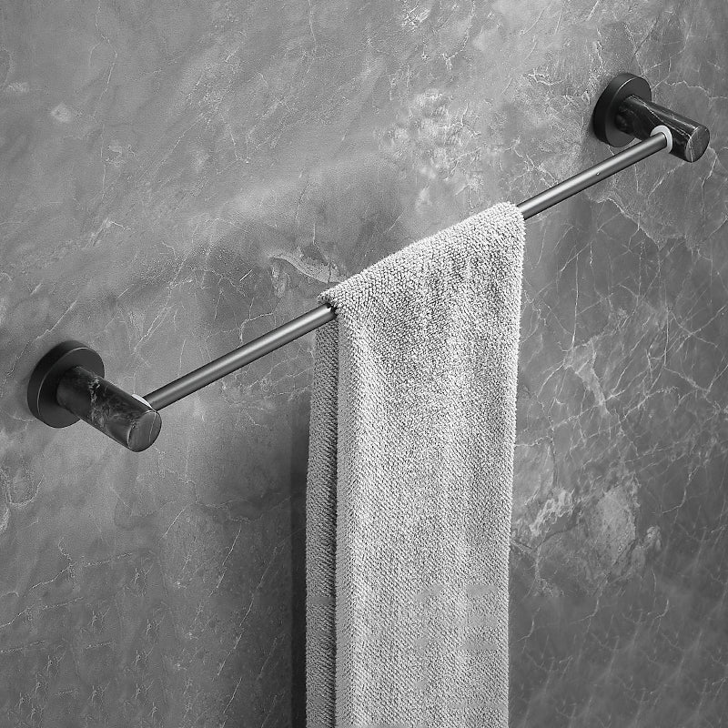 Metal and marble bathroom accessories as a single piece or as a set in black