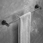 Metal and marble bathroom accessories as a single piece or as a set in black
