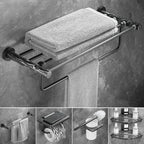 Metal and marble bathroom accessories as a single piece or as a set in black