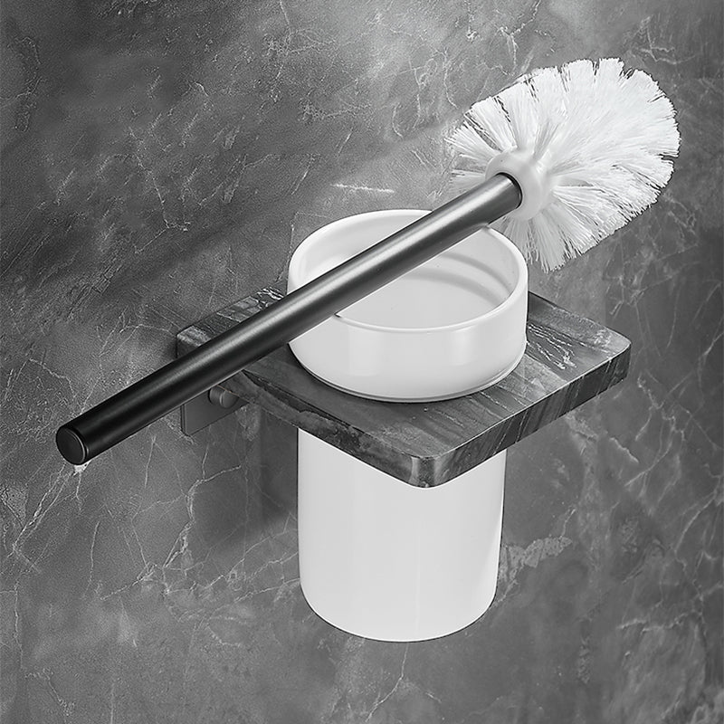 Metal and marble bathroom accessories as a single piece or as a set in black