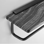 Metal and marble bathroom accessories as a single piece or as a set in black