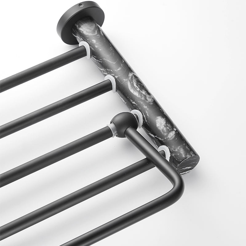 Metal and marble bathroom accessories as a single piece or as a set in black