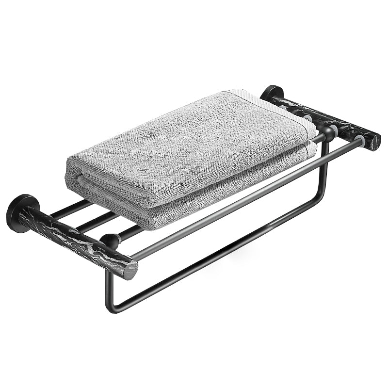 Metal and marble bathroom accessories as a single piece or as a set in black