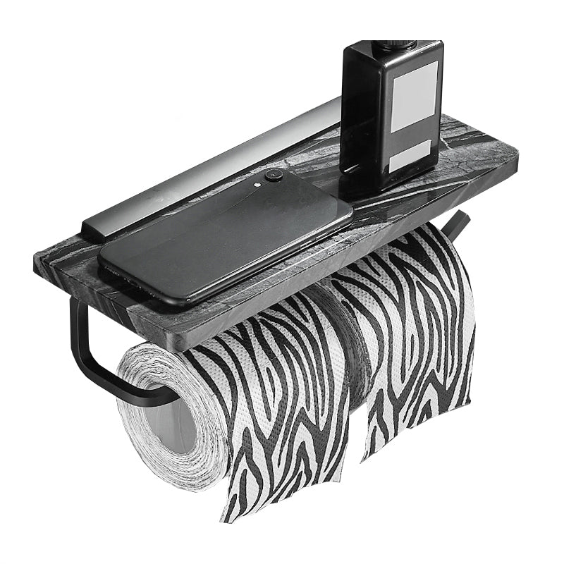 Metal and marble bathroom accessories as a single piece or as a set in black