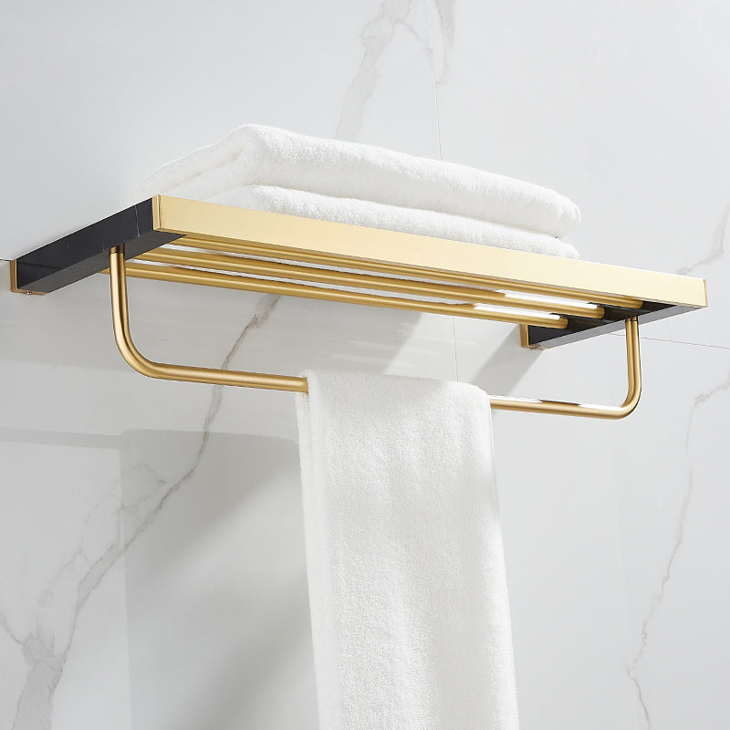 Metal and Marble Bathroom Minimalist Accessory as a Single Piece or in a Set in Gold