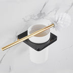 Metal and Marble Bathroom Minimalist Accessory as a Single Piece or in a Set in Gold