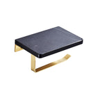 Metal and Marble Bathroom Minimalist Accessory as a Single Piece or in a Set in Gold