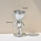 Mirror Disco Walking Man Planter Pot