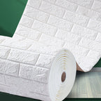 Modern wall-ceiling element for sticking with 3D embossing in white