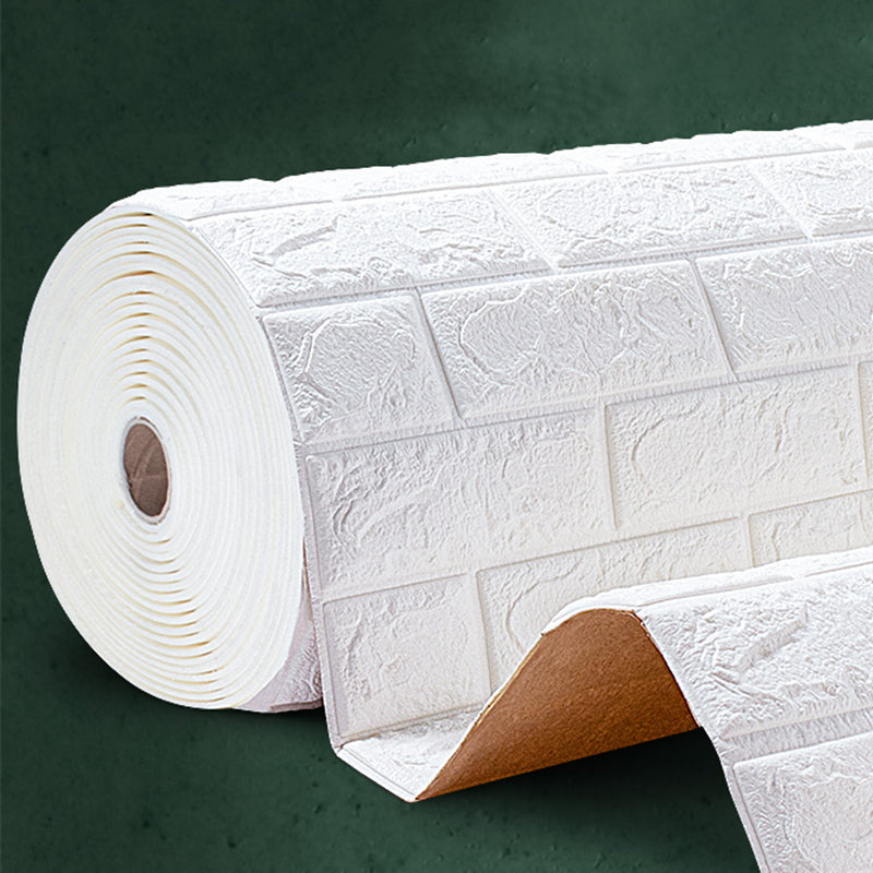 Modern wall-ceiling element for sticking with 3D embossing in white