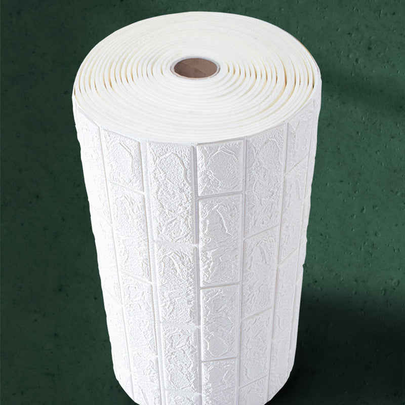 Modern wall-ceiling element for sticking with 3D embossing in white