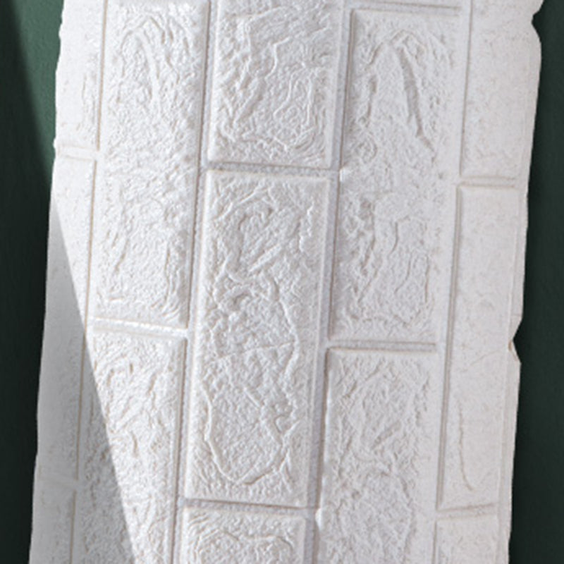Modern wall-ceiling element for sticking with 3D embossing in white