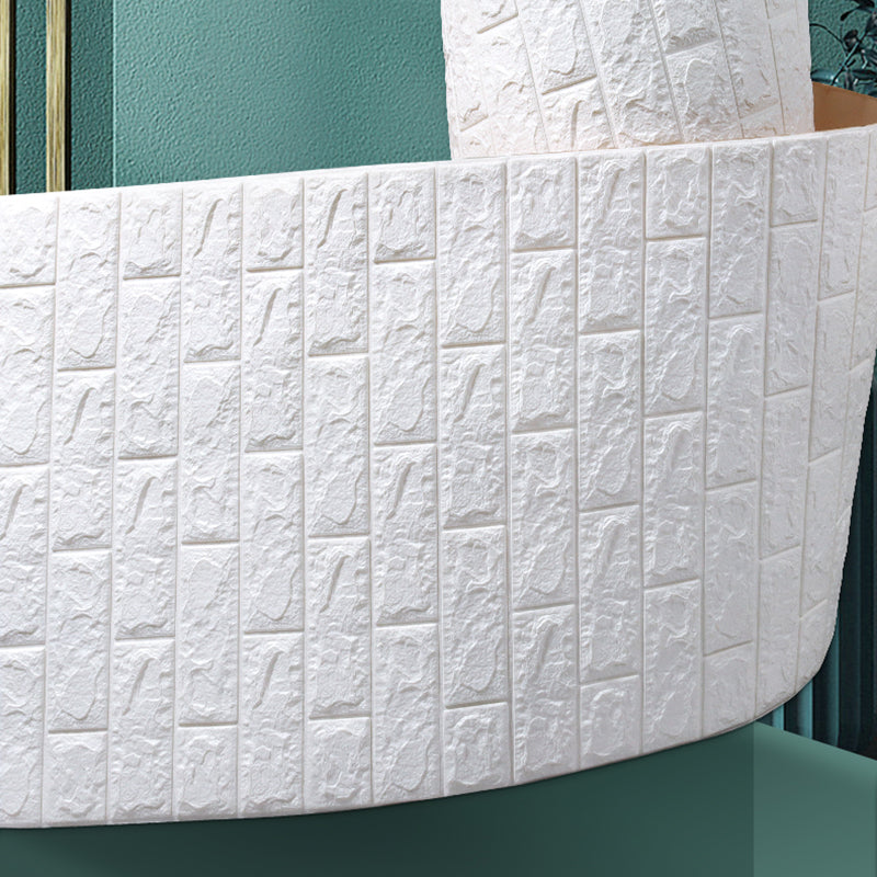 Modern wall-ceiling element for sticking with 3D embossing in white