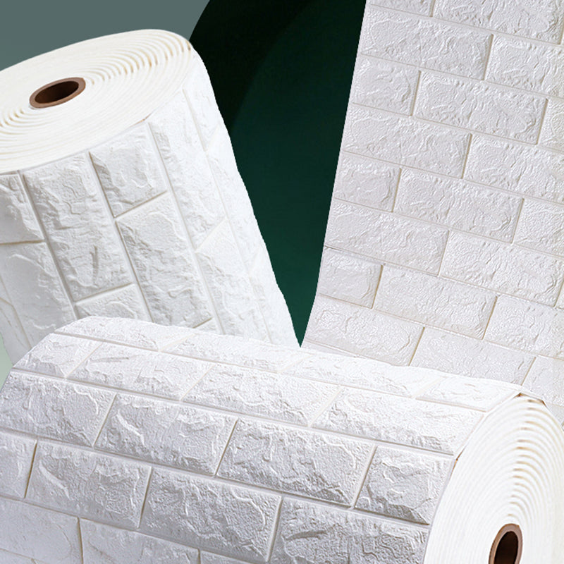 Modern wall-ceiling element for sticking with 3D embossing in white