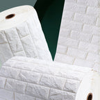 Modern wall-ceiling element for sticking with 3D embossing in white
