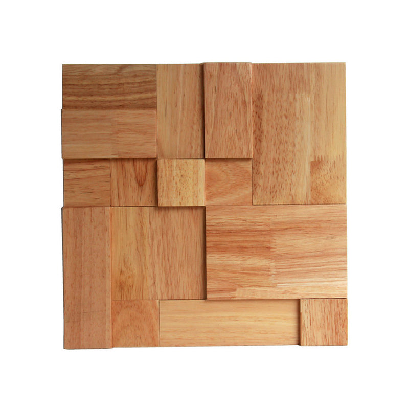 Mosaic Wood Wall Cladding Glue Living Room Modern Style Wood Plank