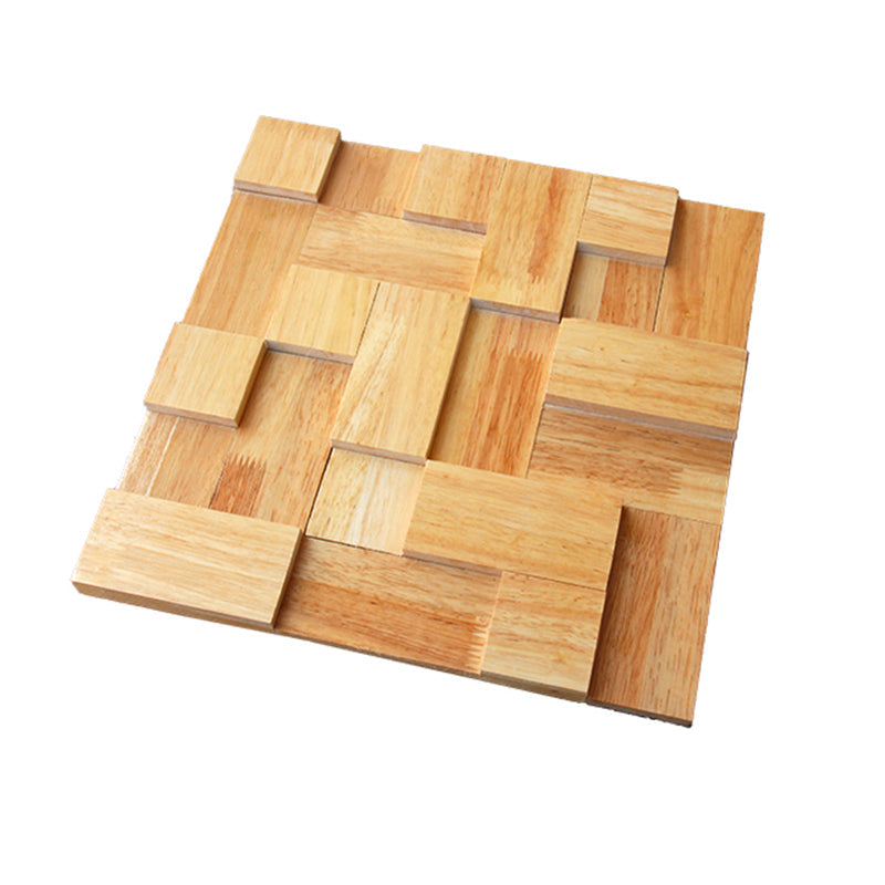 Mosaic Wood Wall Cladding Glue Living Room Modern Style Wood Plank