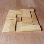Mosaic Wood Wall Cladding Glue Living Room Modern Style Wood Plank