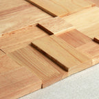 Mosaic Wood Wall Cladding Glue Living Room Modern Style Wood Plank